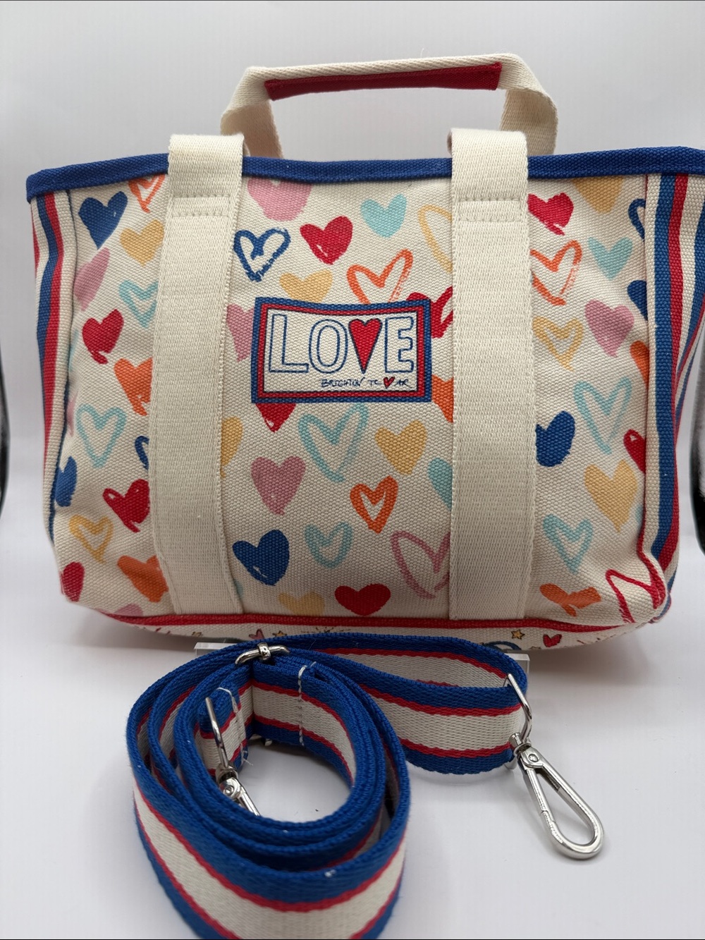 Brighton Red white and You Mini Tote with Adjustable Strap